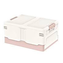 Ящик пластиковый складной белый, дно розовое, 480х360х240 мм в Бишкеке