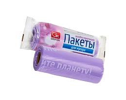 Мешки для мусора 35 л, ароматизированные, сиреневые, в рулоне 20 шт., ПНД, 12 мкм, 560х530 мм, GRIFON Полевые Цветы, 100-034 в Бишкеке