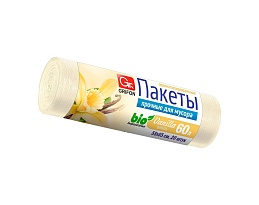 Мешки для мусора 60 л, ароматизированные, Ваниль, бежевые, в рулоне 20 шт., ПНД, 9 мкм, 650х550 мм, GRIFON Aroma, 101-023 V в Бишкеке