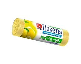 Мешки для мусора 60 л, ароматизированные, Лимон, желтые, в рулоне 20 шт., ПНД, 9 мкм, 650х550 мм, GRIFON Aroma, 101-023 Li в Бишкеке