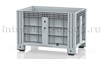 Контейнер iBox сплошной на ножках с пробкой 1 дюйм серый в Бишкеке