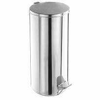 Урна для мусора с педалью, усиленное, Титан, 50 л, кольцо под мешок, нержавеющая сталь, хром в Бишкеке