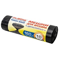 Мешки для мусора 160 л, черные, в рулоне 10 шт., ПВД, 30 мкм, 1200х900 мм, LAIMA ULTRA, 607694 в Бишкеке