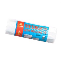 Мешки для мусора 120 л, белые, рулон 10 шт., ПНД, 12 мкм, 1100х690 мм, Эконом, МЭ2622 (МНЭ 120-10б) в Бишкеке