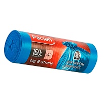 Мешки для мусора 160 л, синие, в рулоне 10 шт., ПВД, 21 мкм, 1200х870 мм, PACLAN Big&Strong, 604075 в Бишкеке