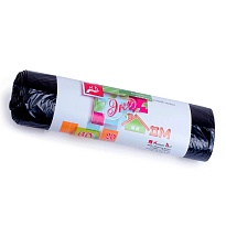 Мешки для мусора 60 л, черные, в рулоне 20 шт., ПНД, 7 мкм, 700х600 мм, Концепция Быта ЭкоДом, 601349 в Бишкеке