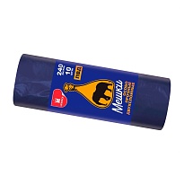 Мешки для мусора 240 л, синие, рулон 10 шт., ПВД 36 мкм, 1350х900 мм, Уфа Пак, МВ1854 (МВ 240-10с) в Бишкеке