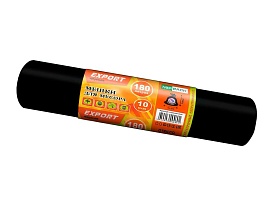 Мешки для мусора 180 л, ароматизированные, черные, в рулоне 10 шт., ПВД, 80 мкм, 1100х930 мм, EXPORT, exp18010142 в Бишкеке