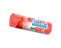 Мешки для мусора 60 л, ароматизированные, Клубника, красные, в рулоне 20 шт., ПНД, 9 мкм, 650х550 мм, GRIFON Aroma, 101-023 K в Бишкеке