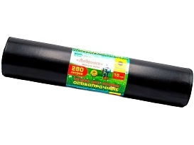 Мешки для мусора 280 л, ароматизированные, черные, в рулоне 10 шт., ПВД 110 мкм, 1400х930 мм, Добрыня, Dob28010black в Бишкеке