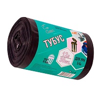 Мешки для мусора 12 л, черные, в рулоне 30 шт., ПНД, 6 мкм, 550х320 мм, Концепция Быта Tubus, 604936 в Бишкеке
