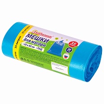 Мешки для мусора 35 л, синие, в рулоне 30 шт., ПНД, 10 мкм, 600х500 мм, Любаша, 608091 в Бишкеке