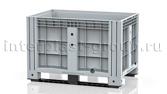 Контейнер iBox сплошной на полозьях с пробкой 1 дюйм серый в Бишкеке