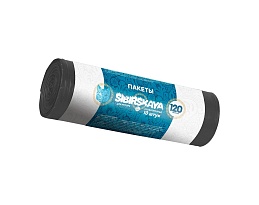 Мешки для мусора 120 л, черные, в рулоне 10 шт., ПНД, 14 мкм, 1100х700 мм, SIBIRSKAYA, 101-008 S в Бишкеке