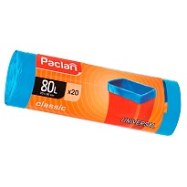 Мешки для мусора 80 л, синие, в рулоне 20 шт., ПНД, 12 мкм, 900х700 мм, PACLAN Classic, 606335 в Бишкеке