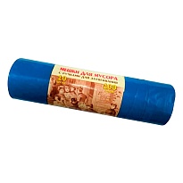 Мешки для мусора 100 л, с завязками, синие, в рулоне 10 шт., ПВД, 40 мкм, 840х670 мм, Концепция Быта Vitalux, 604933 в Бишкеке