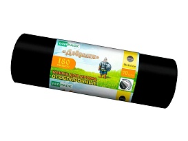 Мешки для мусора 180 л, ароматизированные, черные, в рулоне 10 шт., ПВД, 100 мкм, 1100х930 мм, Добрыня, Dob18010black в Бишкеке